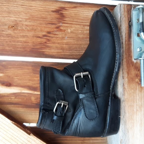 Leather Short Moto Biker Boots Womens 